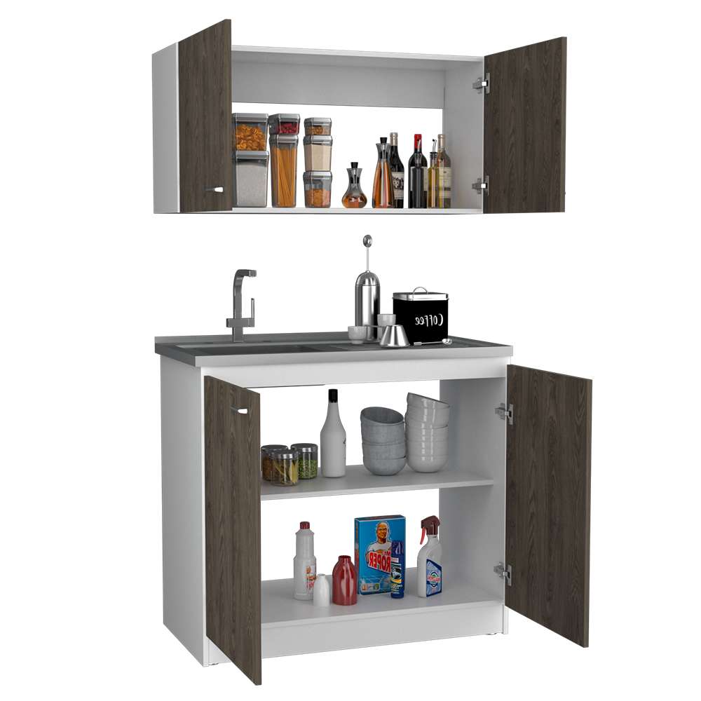 Cocina Nápoles Coñac 100 cm con Mesón - Cocinas | Bylmo