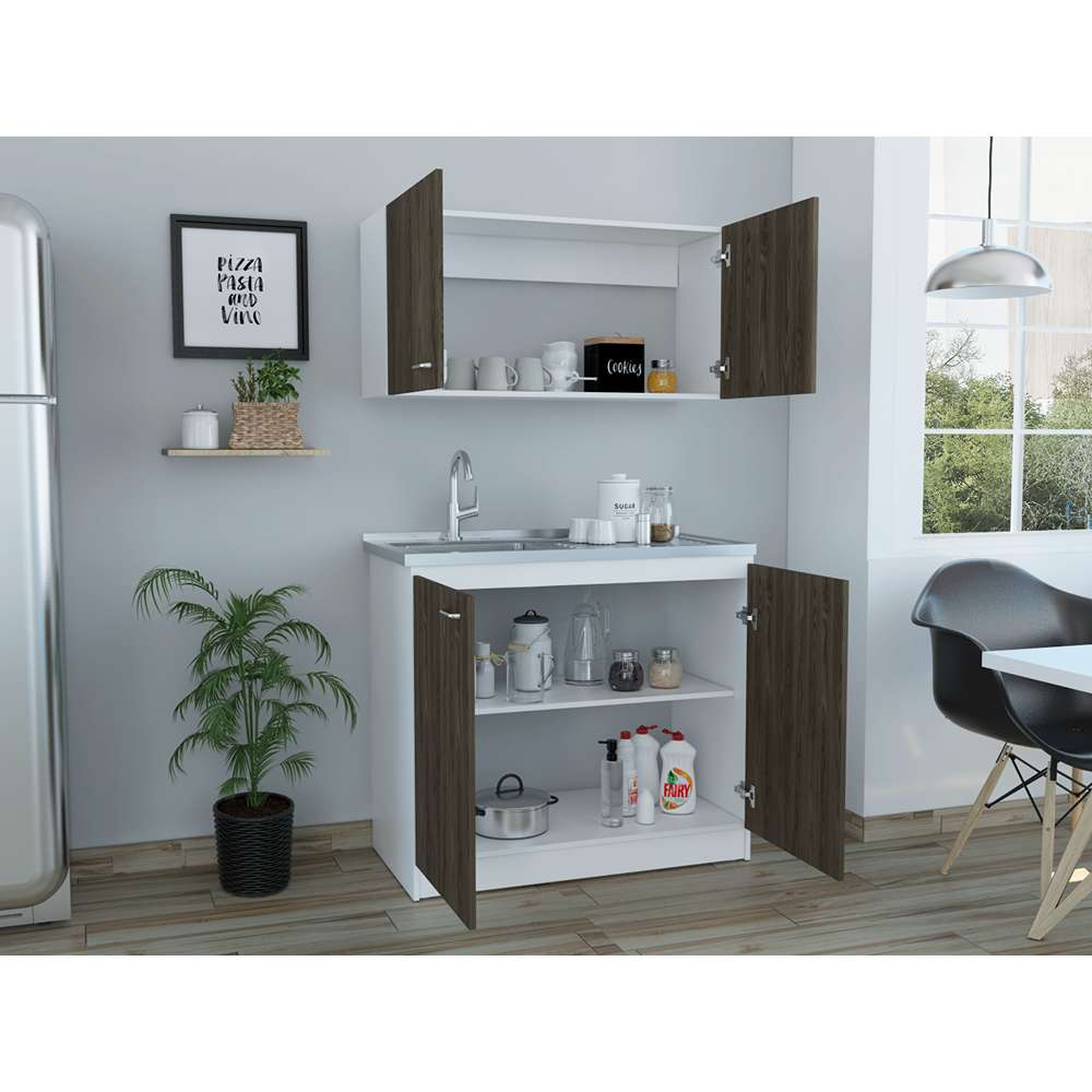 Cocina Nápoles Coñac 100 cm con Mesón - Cocinas | Bylmo