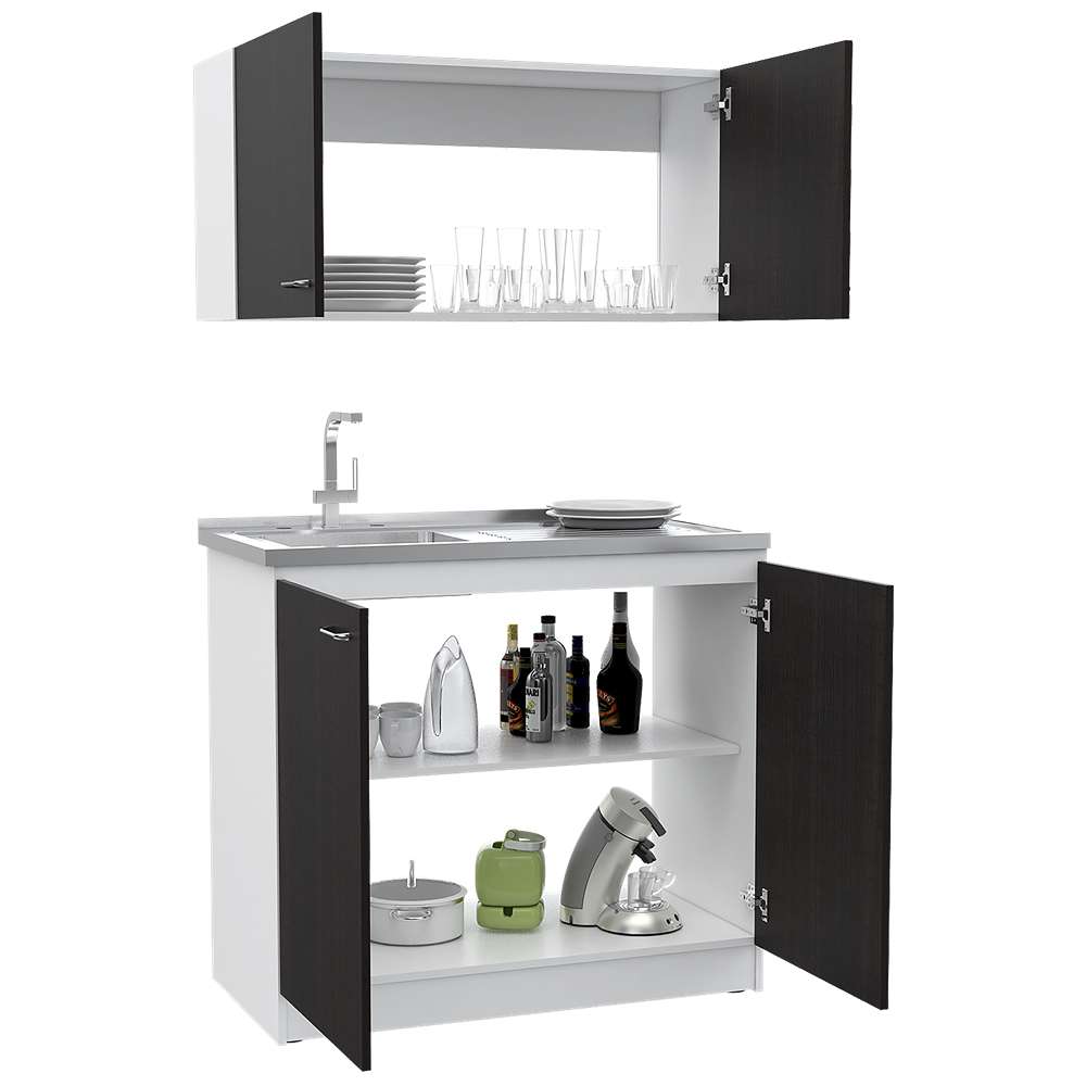 Cocina Nápoles Habano 100 cm con Mesón - Cocinas | Bylmo