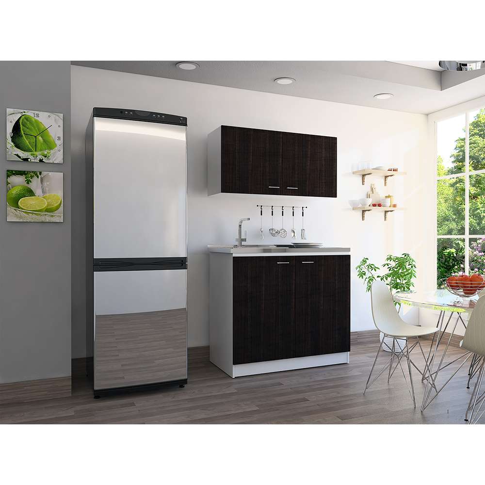 Cocina Nápoles Habano 100 cm con Mesón - Cocinas | Bylmo