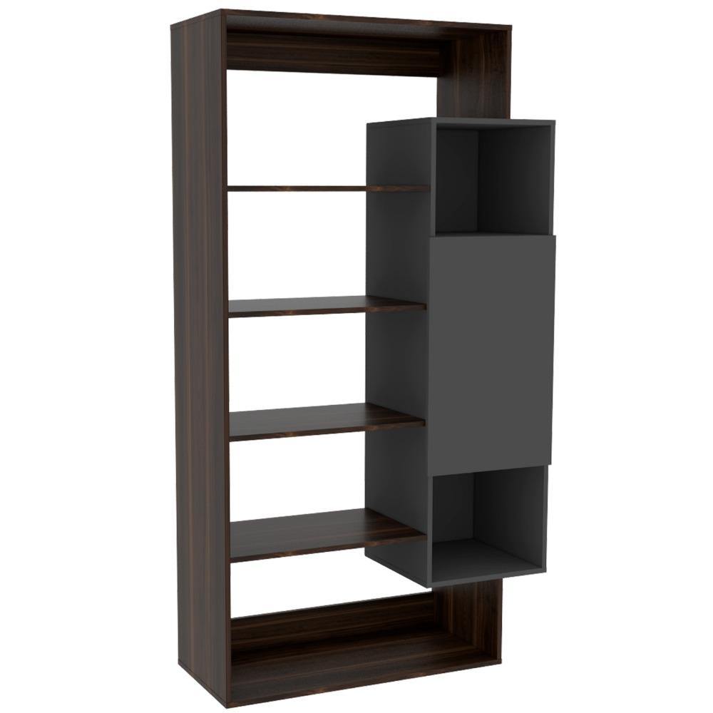 Biblioteca Dalí Habano 99 cm con Puerta y Entrepaños - Bibliotecas | Bylmo