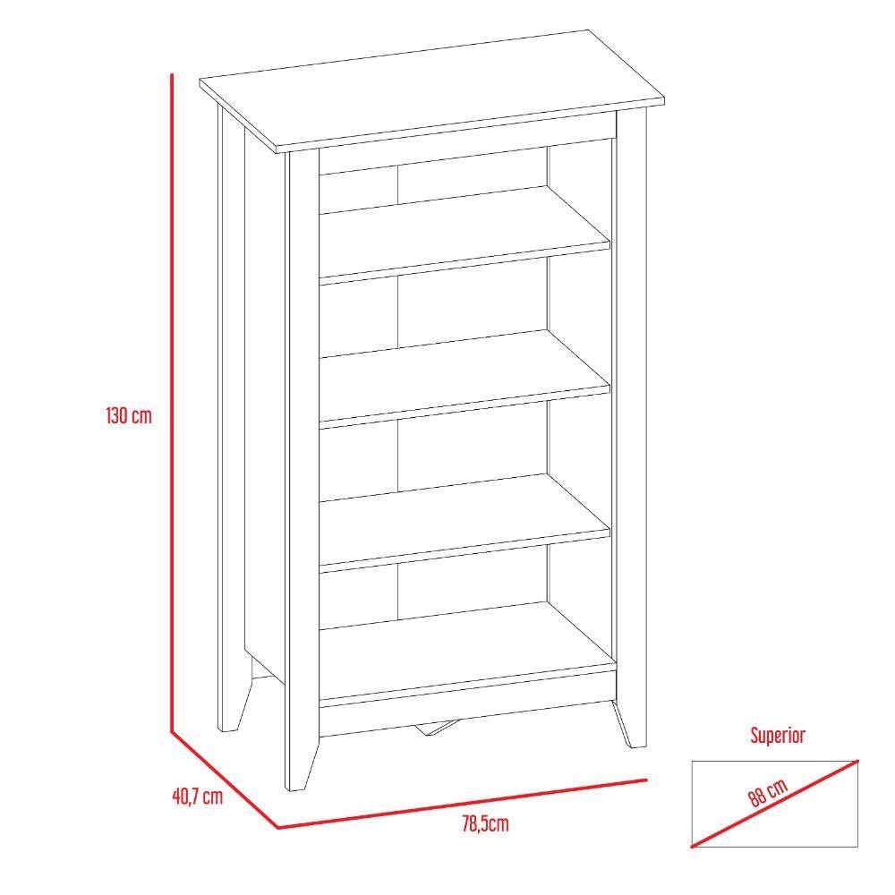 Biblioteca Essential Rovere 78x130cm con Diez Compartimientos - Bibliotecas | Bylmo