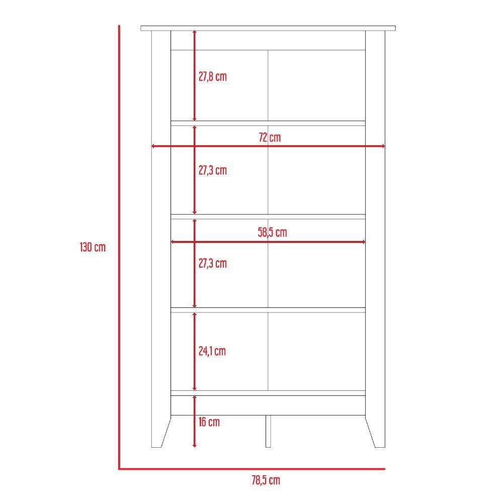 Biblioteca Essential Rovere 78x130cm con Diez Compartimientos - Bibliotecas | Bylmo