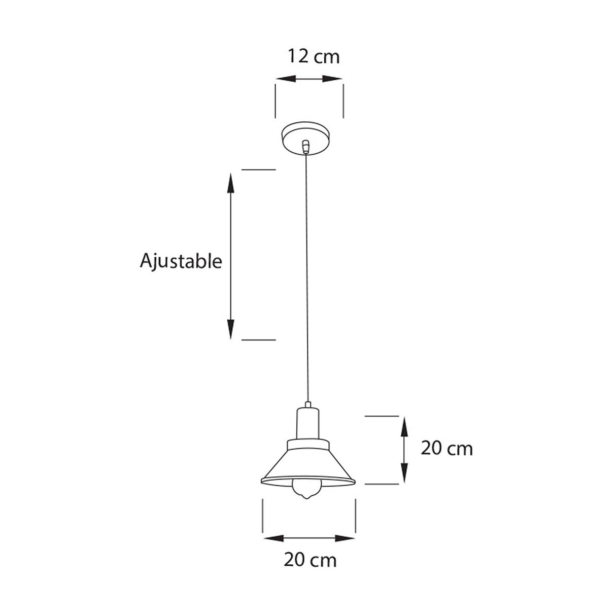 Lámpara Colgante Luz Calida Galicia Negra 20 x 23 cm - Iluminacion | Bylmo