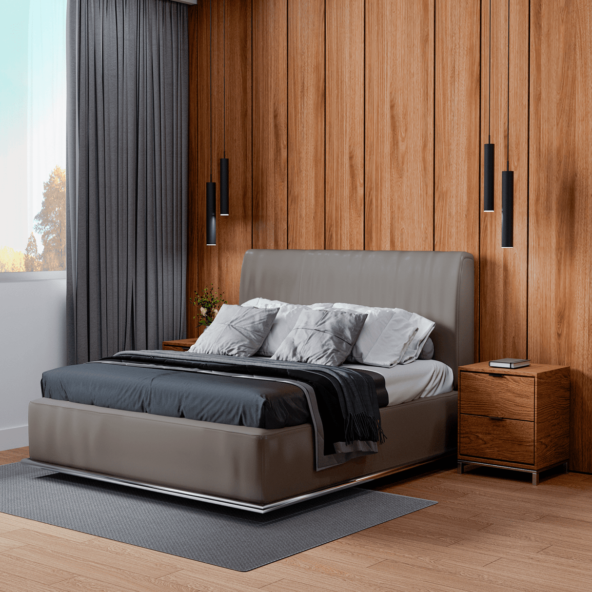 Lámpara Colgante LED Milano Negro 5x25cm para Una Luz Ajustable en Altura y con Bombilla - Iluminacion | Bylmo