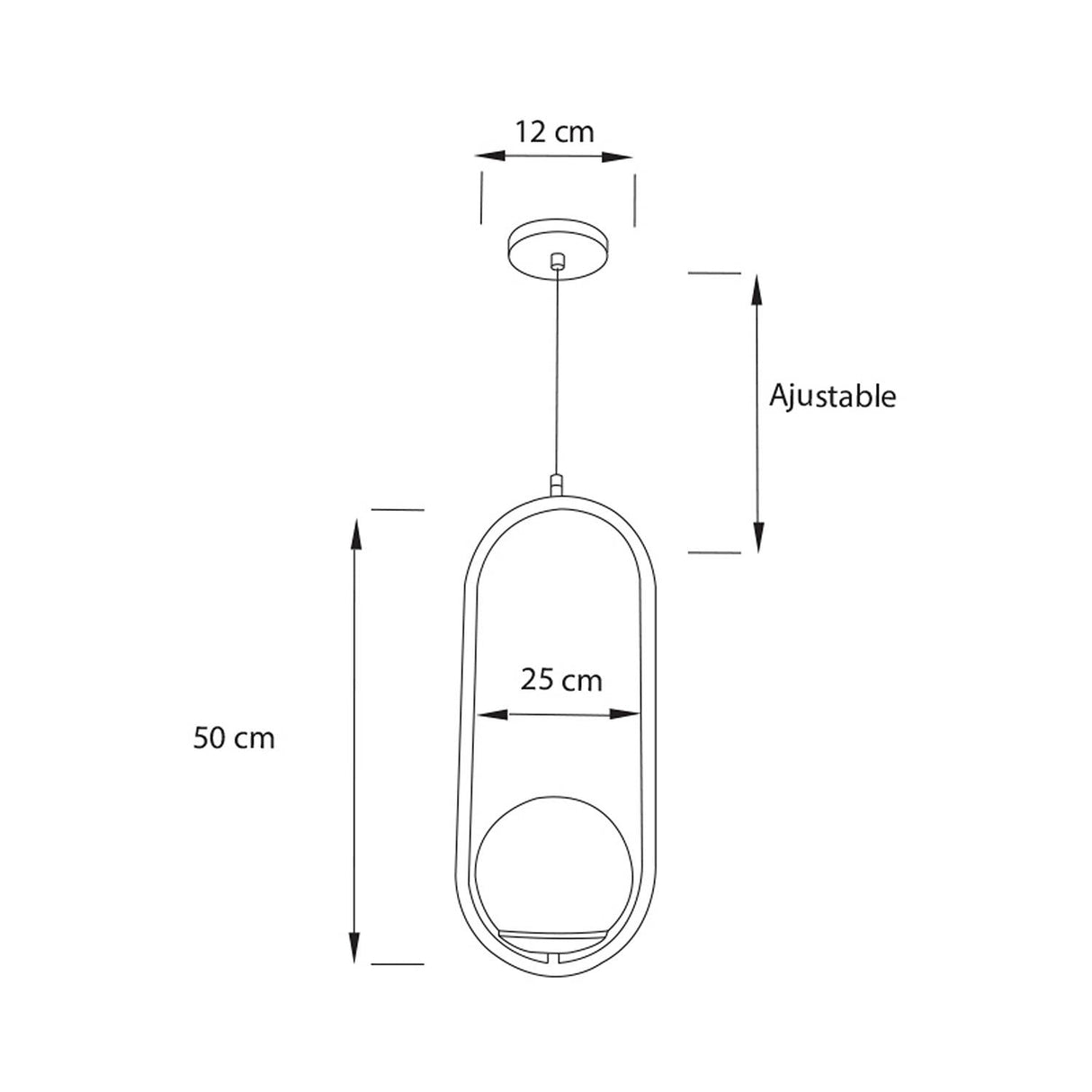 Lámpara Colgante LED Tivoly Negro 15x50cm para Una Luz Ajustable en Altura y con Bombilla - Iluminacion | Bylmo