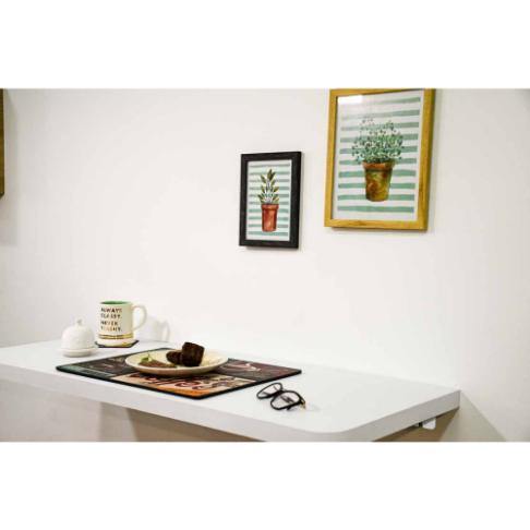 Escritorio Flotante Plegable Blanco 100x3cm sin Cajones - Repisas y Percheros | Bylmo