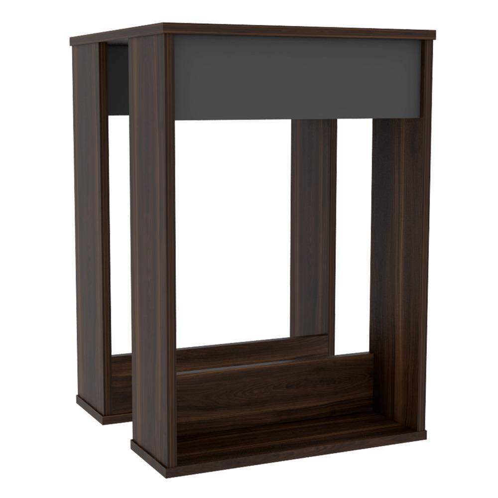 Mesa Dalí Habano y Plomo 45 cm - Mesas | Bylmo