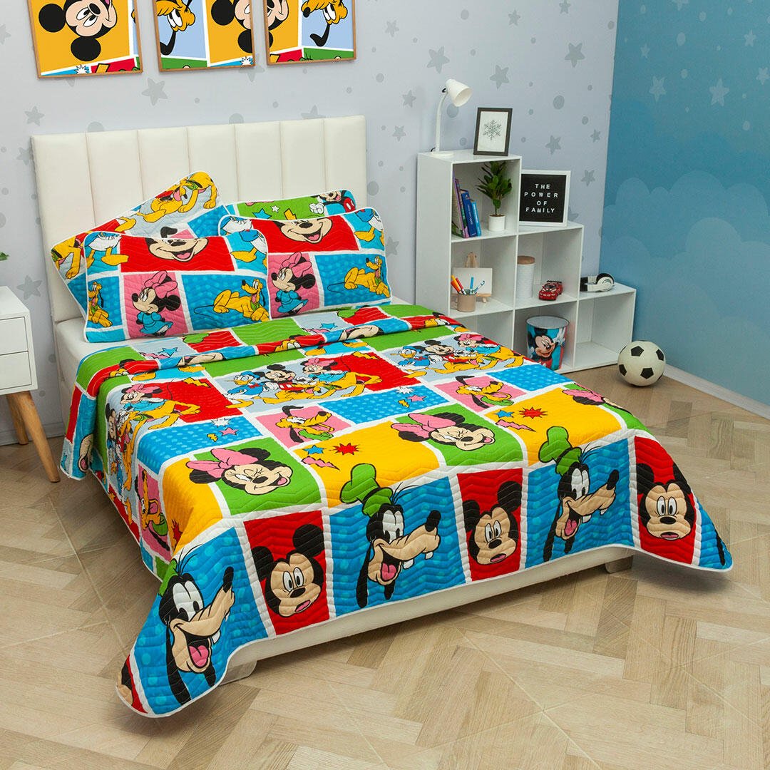Cubrelecho Español Infantil Multicolor para Cama Doble 140 X 190 Cm Doble Faz de Disney - Ropa de Cama | Bylmo
