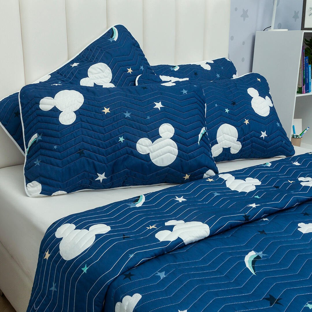 Cubrelecho Español Infantil Azul Oscuro para Cama Doble 140 X 190 Cm Doble Faz de Mickey - Ropa de Cama | Bylmo