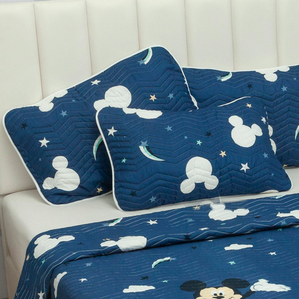 Cubrelecho Español Infantil Azul Oscuro para Cama Sencillo 100 X 190 Cm Doble Faz de Mickey - Ropa de Cama | Bylmo