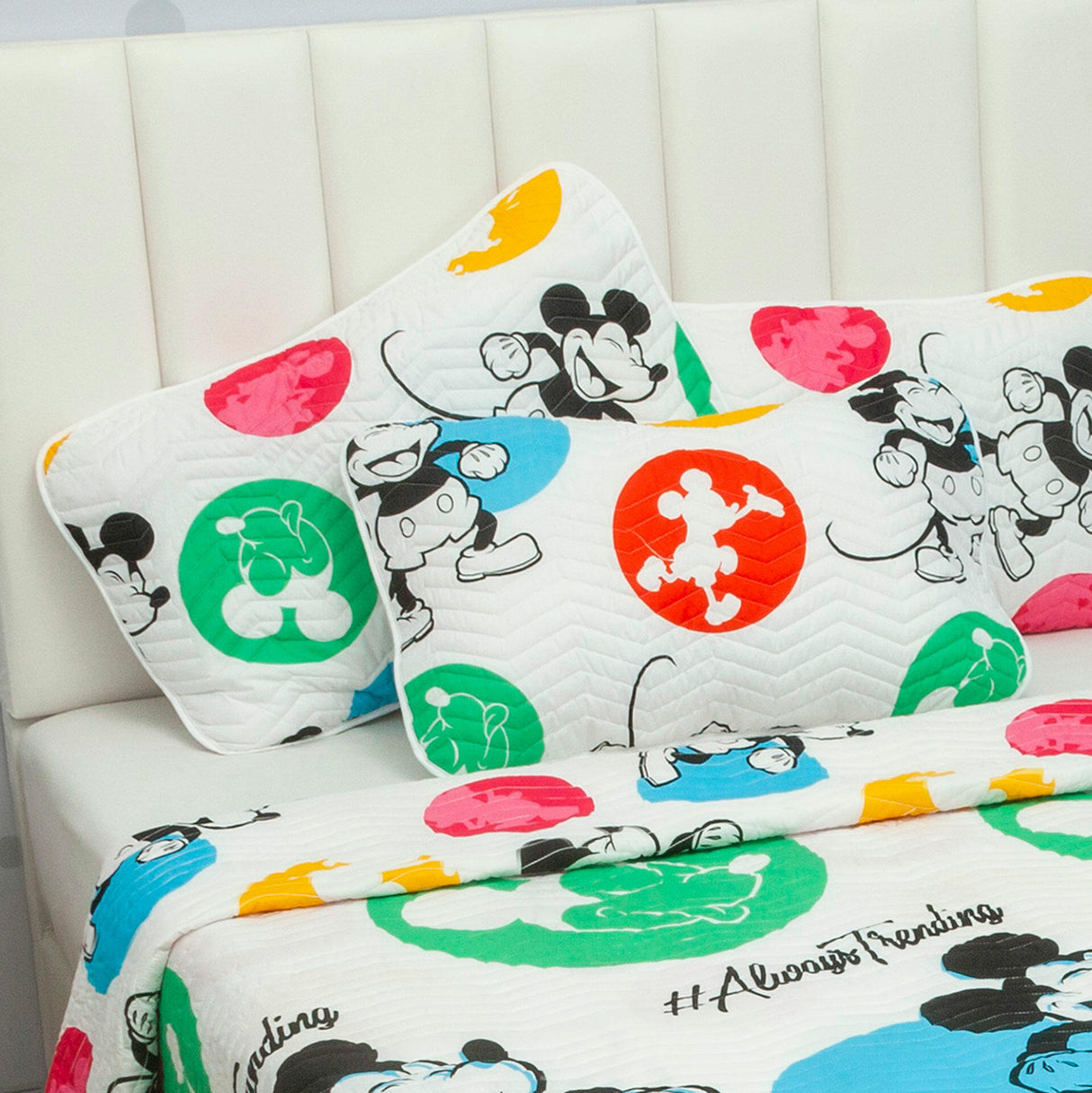 Cubrelecho Español Infantil Blanco para Cama Sencillo 100 X 190 Cm Doble Faz de Mickey - Ropa de Cama | Bylmo