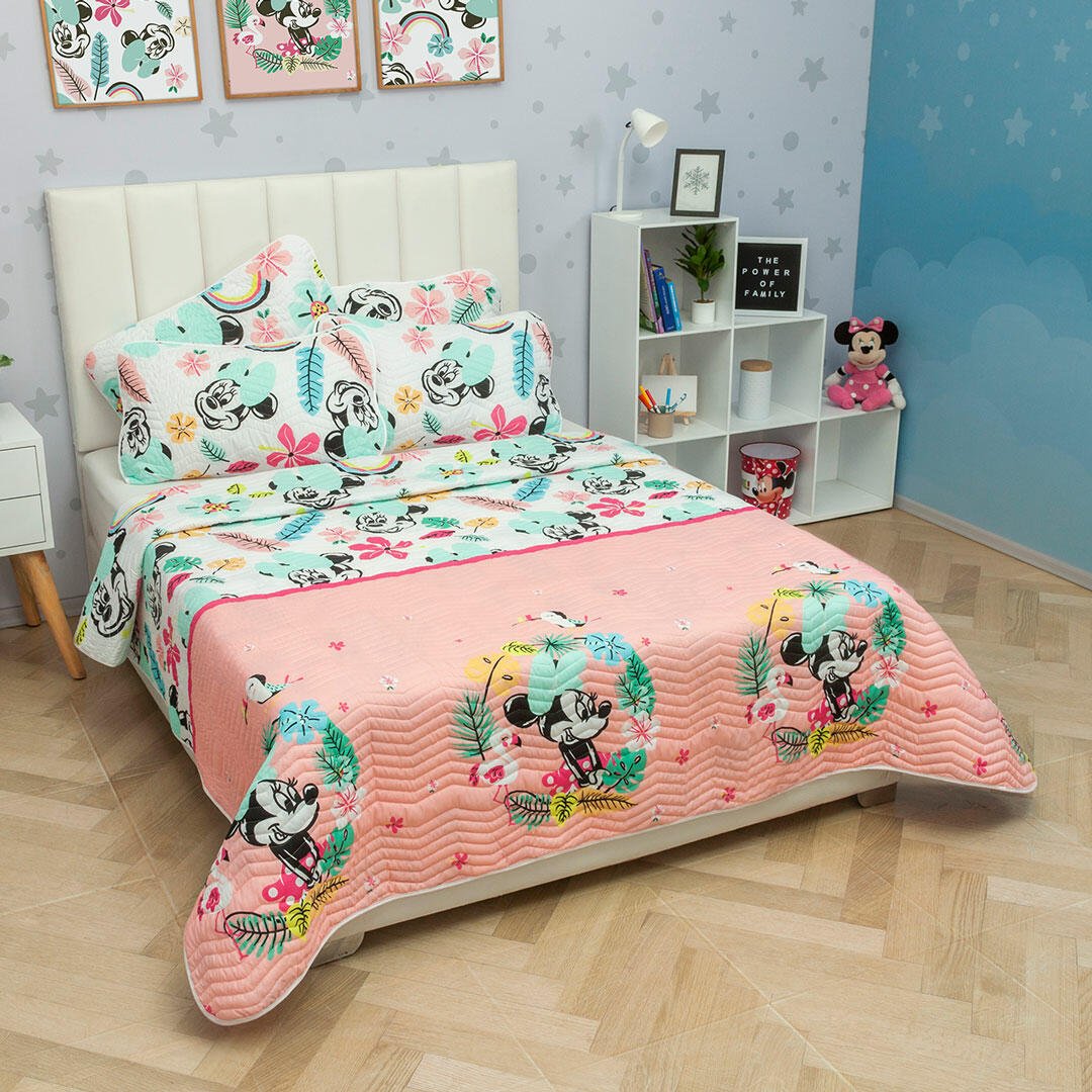 Cubrelecho Español Infantil Multicolor para Cama Semidoble 120 X 190 Cm Doble Faz de Minnie - Ropa de Cama | Bylmo
