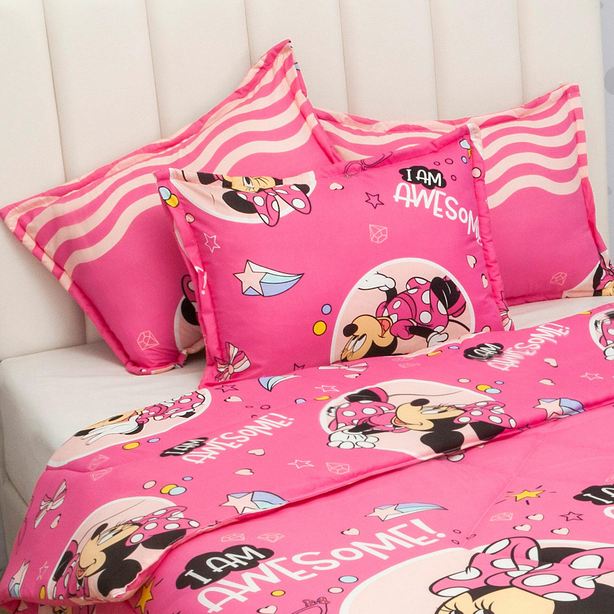 Cubrelecho Acolchado Infantil Rosado para Cama Sencillo 100 X 190 Cm de Minnie - Otros textiles | Bylmo