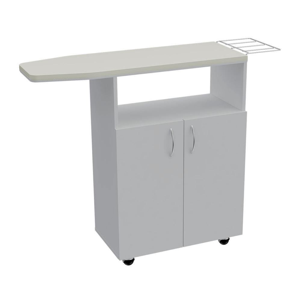 Mesa de Planchar Urano Blanco 90x84.5cm con Dos Puertas - Muebles Organizadores | Bylmo