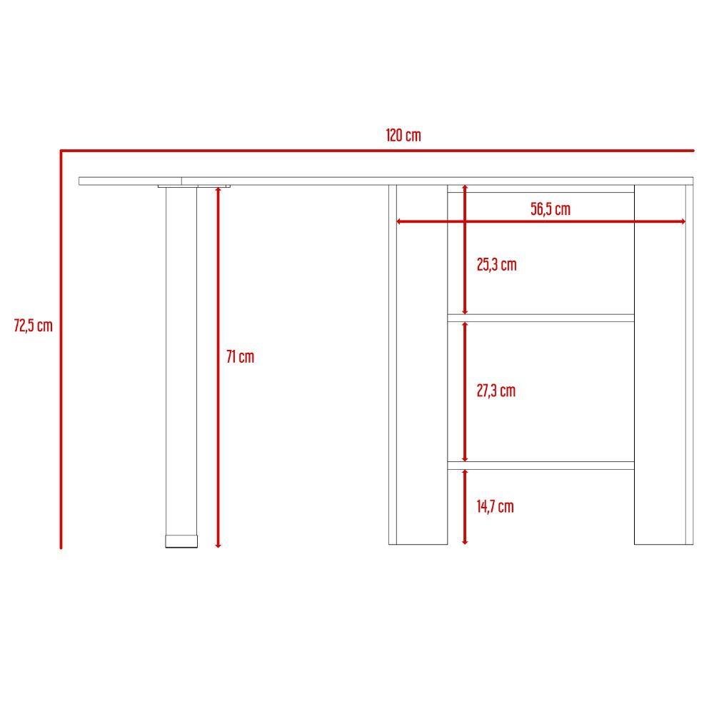 Mesa Nova Caramelo 120 cm con Entrepaños - Mesas | Bylmo