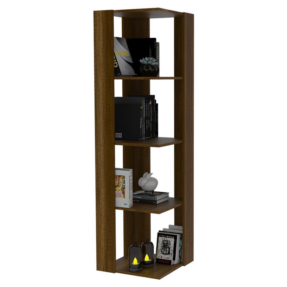 Biblioteca Esquinera Amber Caramelo 44 cm con Entrepaños - Bibliotecas | Bylmo