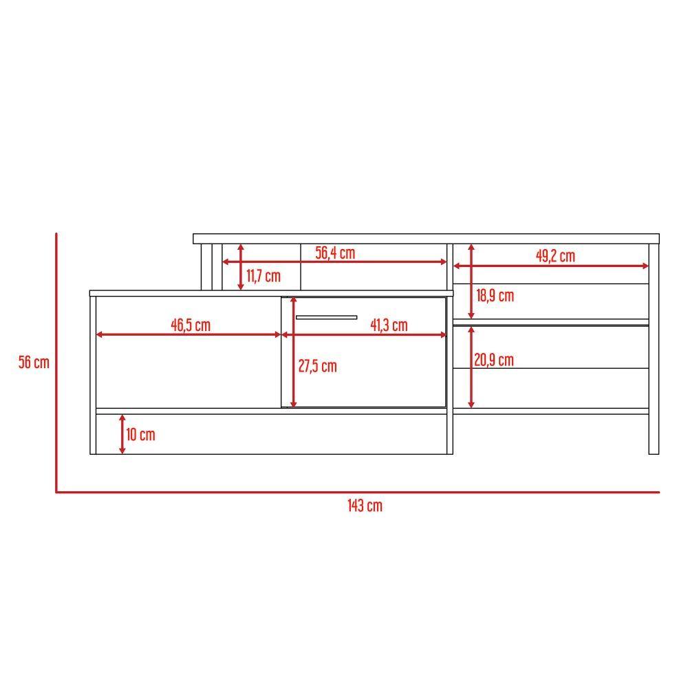 Mesa para TV Bengala Duna 56x143cm Para TV Hasta 50 Pulgadas con Un Cajón - Muebles para TV | Bylmo