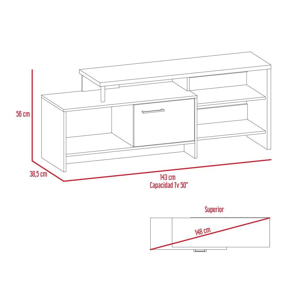 Mesa para TV Bengala Duna 56x143cm Para TV Hasta 50 Pulgadas con Un Cajón - Muebles para TV | Bylmo