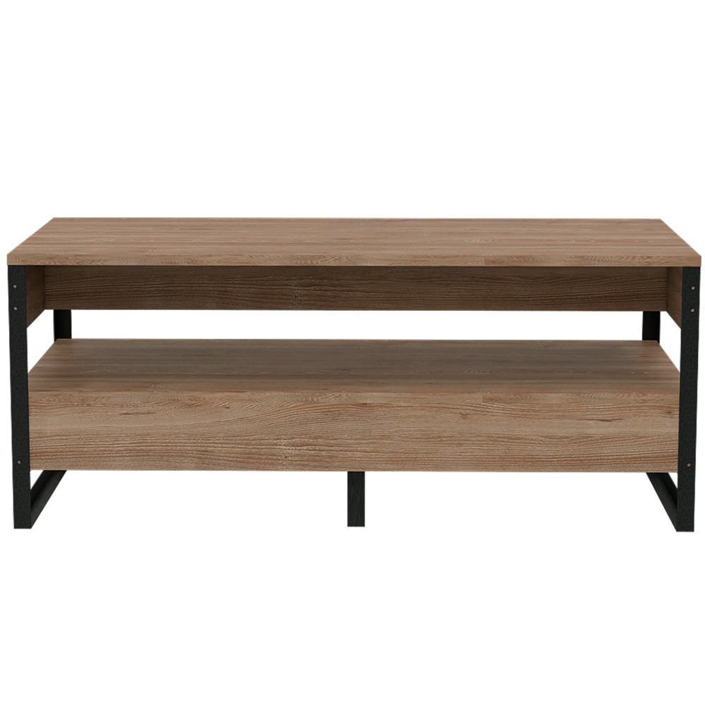 Mesa de Centro Magnum Miel 98x40.7cm Rectangular con Patas y con Compartimientos - Mesas | Bylmo