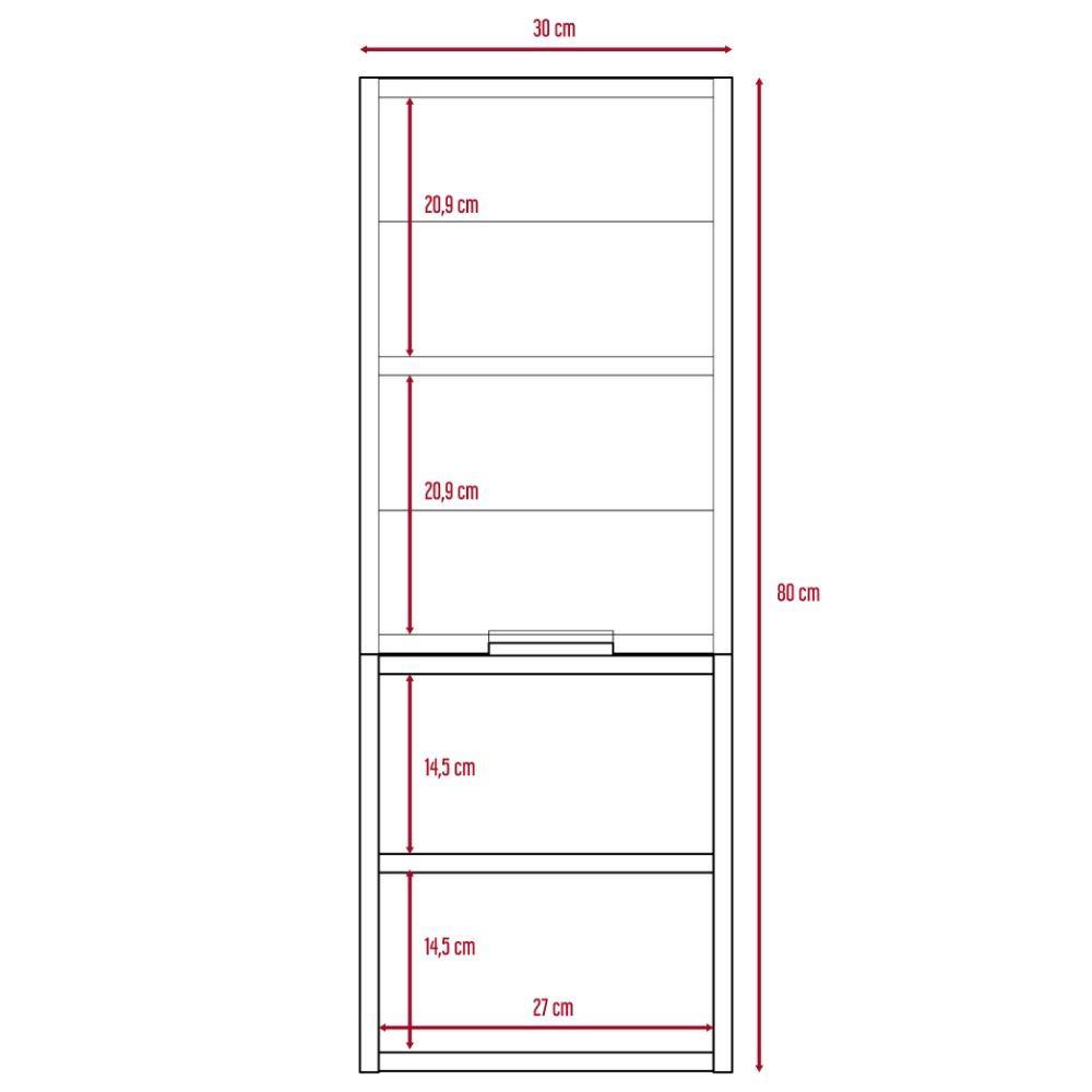 Gabinete de Baño Jules Rovere 30x80cm Rectangular sin Espejo y con Dos Entrepaños - Gabinetes | Bylmo