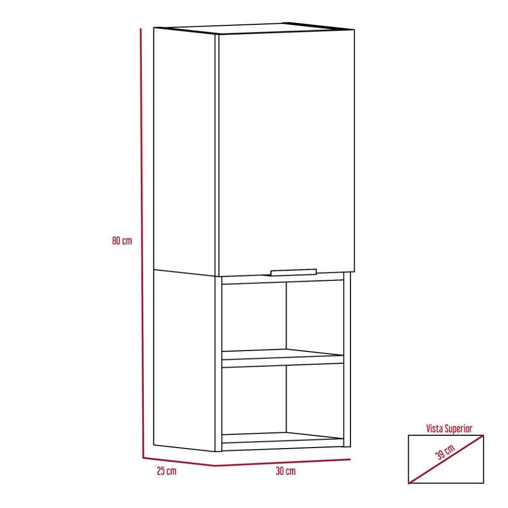 Gabinete de Baño Jules Rovere 30x80cm Rectangular sin Espejo y con Dos Entrepaños - Gabinetes | Bylmo