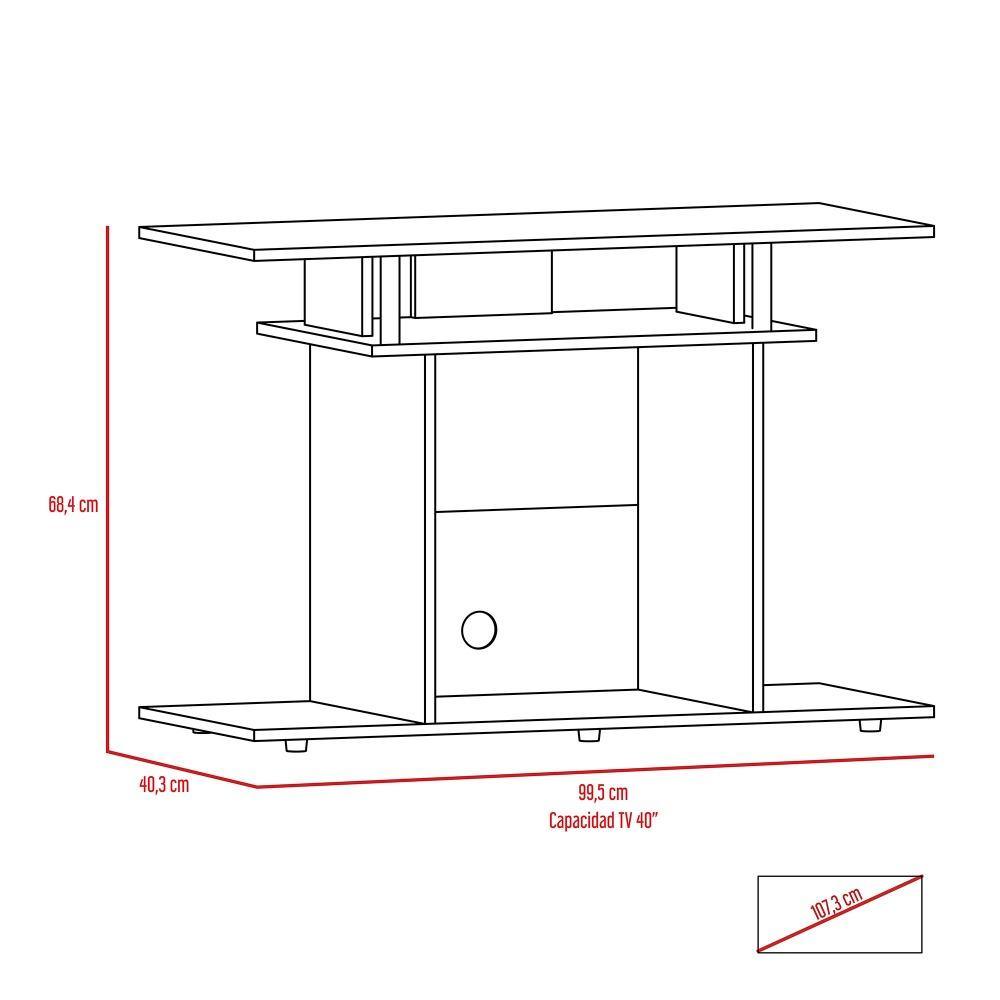 Mesa para TV Invy Wengue 99x68.5cm Para TV Hasta 40 Pulgadas sin Cajones con Ranuras para Cables y con Patas - Muebles para TV | Bylmo