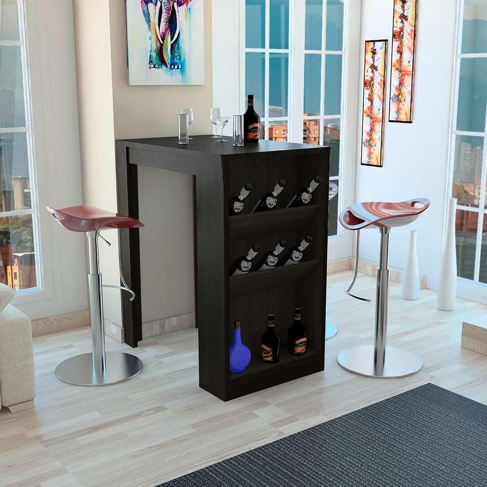 Mesa bar Syrah Wengue 91x106cm sin Cajones y sin Portabotellas - Bares | Bylmo