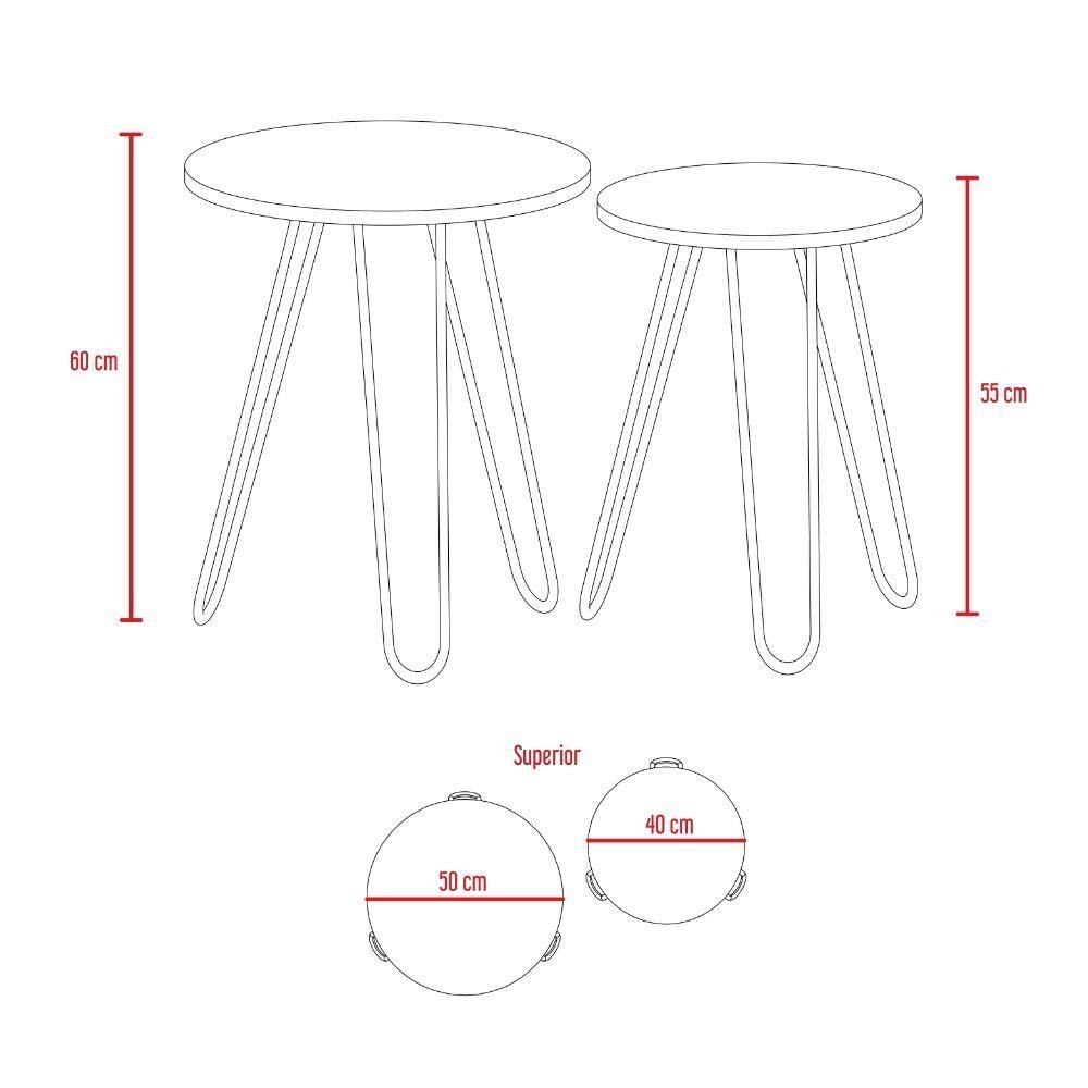 Set x2 Mesas Mamba Wengue 50 cm - Mesas | Bylmo