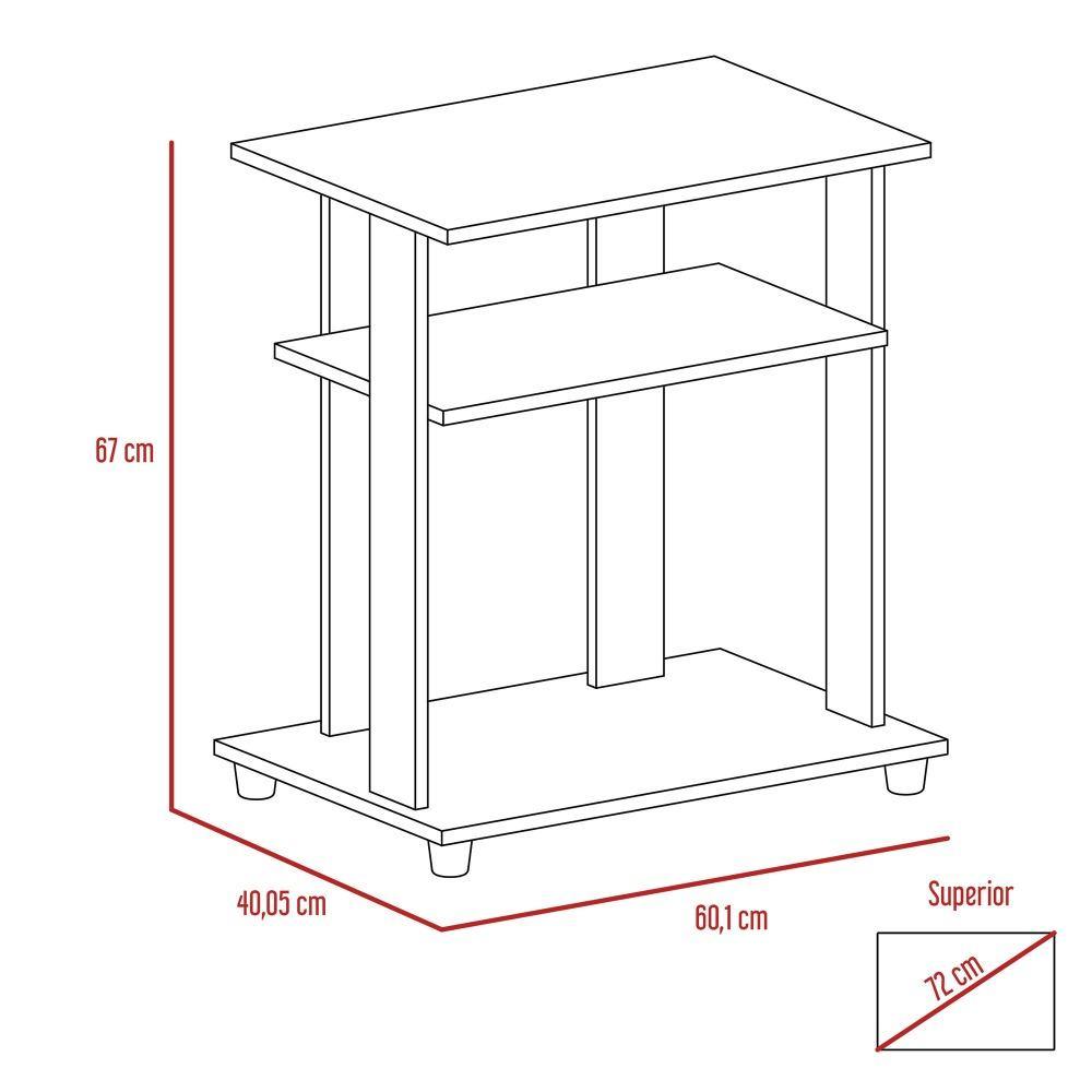 Mesa para TV Super Eco Wengue 60x67cm Para TV Hasta 22 Pulgadas sin Cajones y con Patas - Muebles para TV | Bylmo