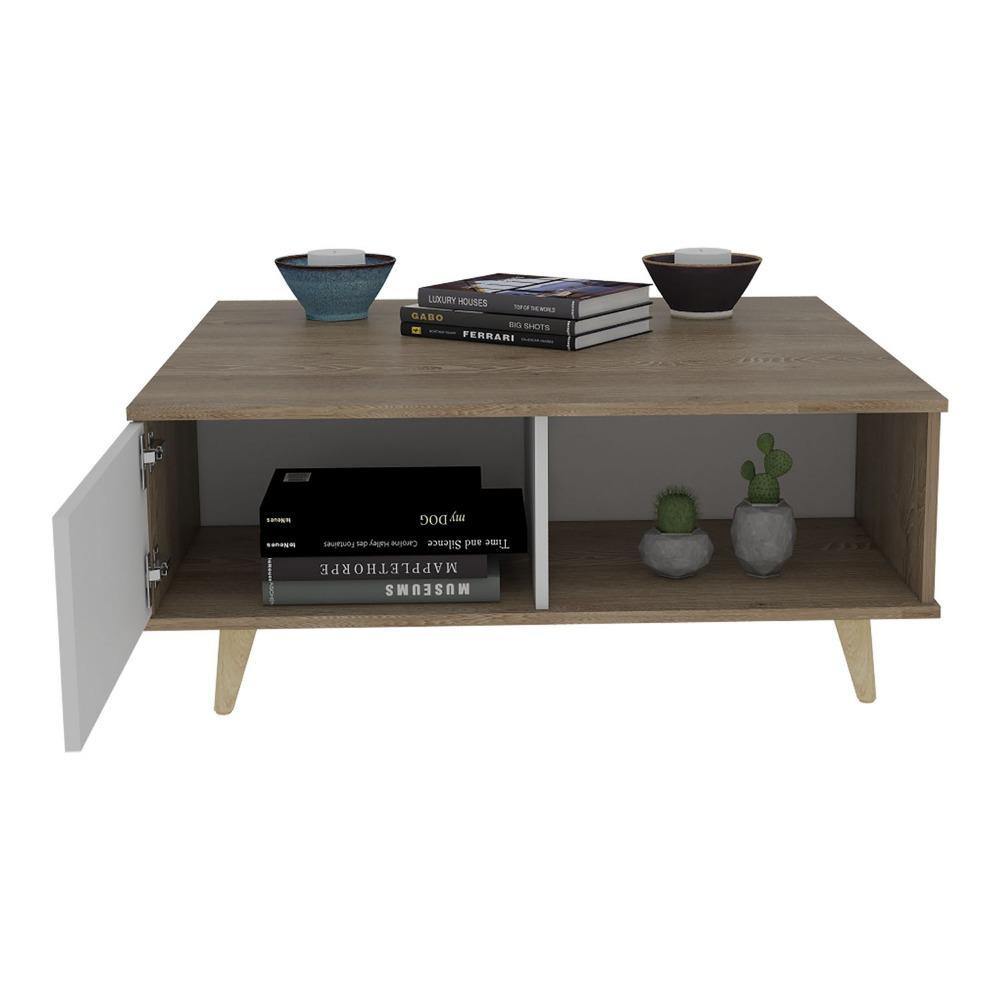 Mesa Alina Duna y Blanco 95 cm con Una Puerta - Mesas | Bylmo