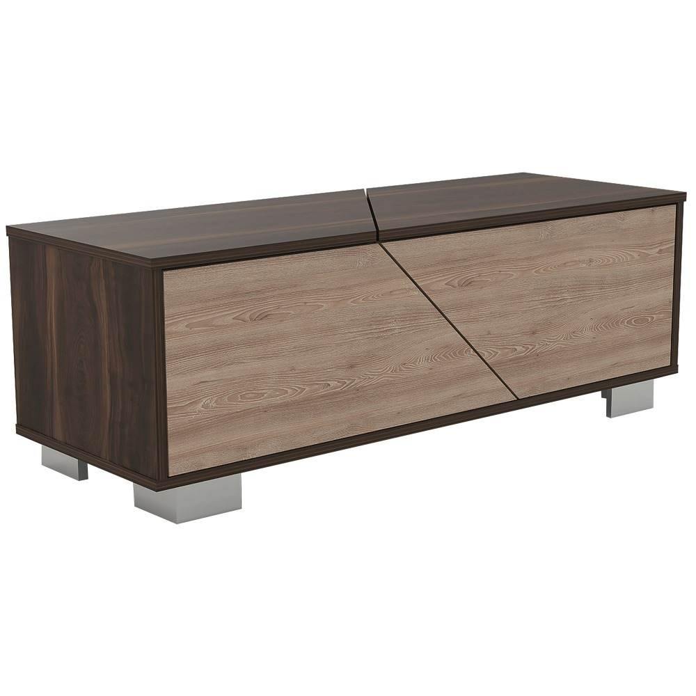 Mesa de Centro Fraktal Habano y Miel 104.3x36.3cm Rectangular Con Patas - Mesas | Bylmo