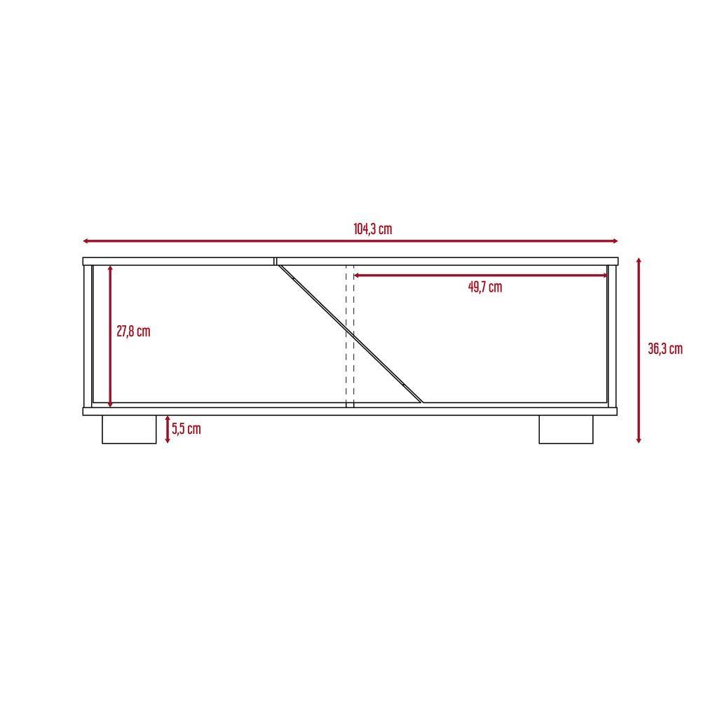 Mesa de Centro Fraktal Habano y Miel 104.3x36.3cm Rectangular Con Patas - Mesas | Bylmo