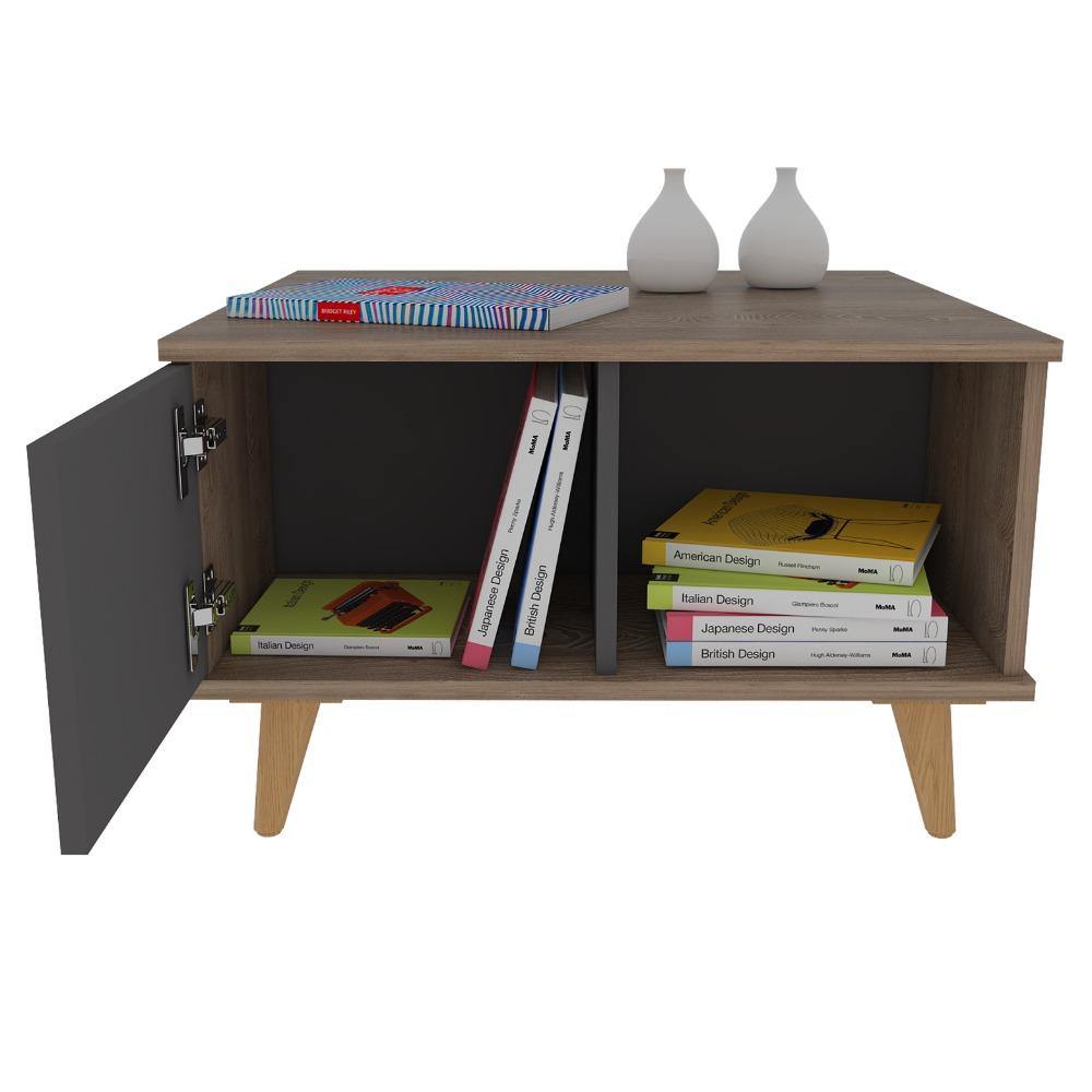 Mesa de Centro Salem Miel y Plomo 40x63.3cm Rectangular Con Patas - Mesas | Bylmo