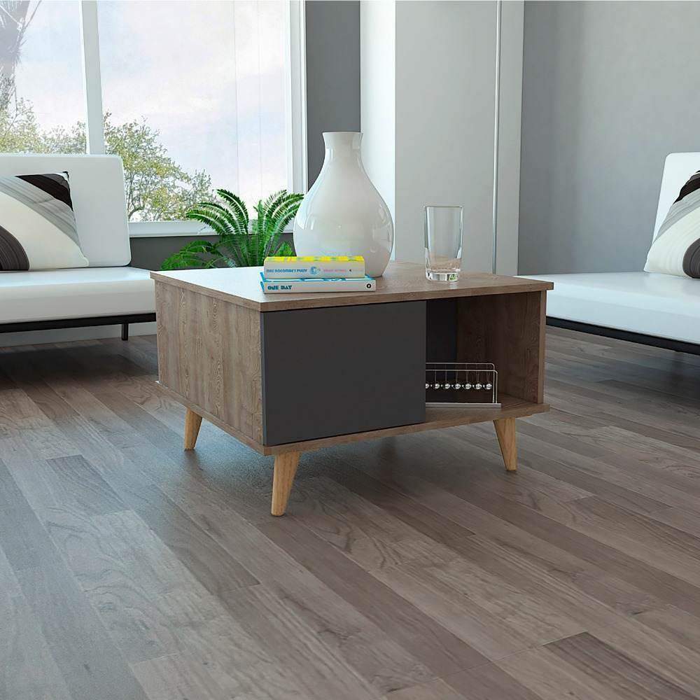 Mesa de Centro Salem Miel y Plomo 40x63.3cm Rectangular Con Patas - Mesas | Bylmo