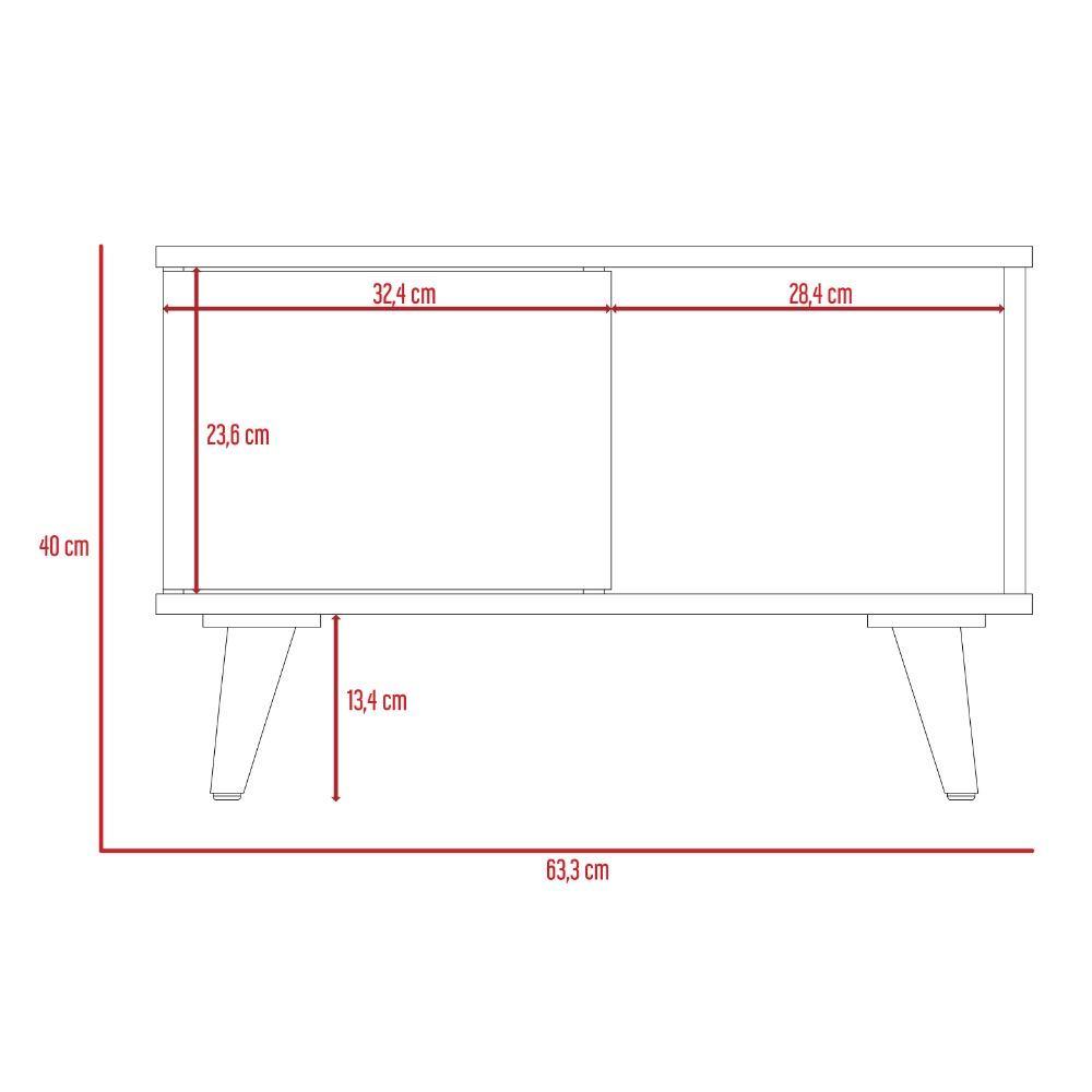Mesa de Centro Salem Miel y Plomo 40x63.3cm Rectangular Con Patas - Mesas | Bylmo