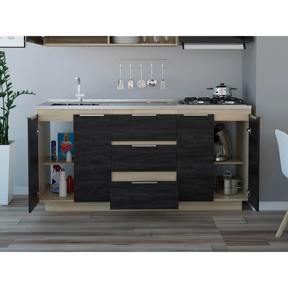 Mueble Inferior Tibet Rovere y Sombra 180 cm - Cocinas | Bylmo