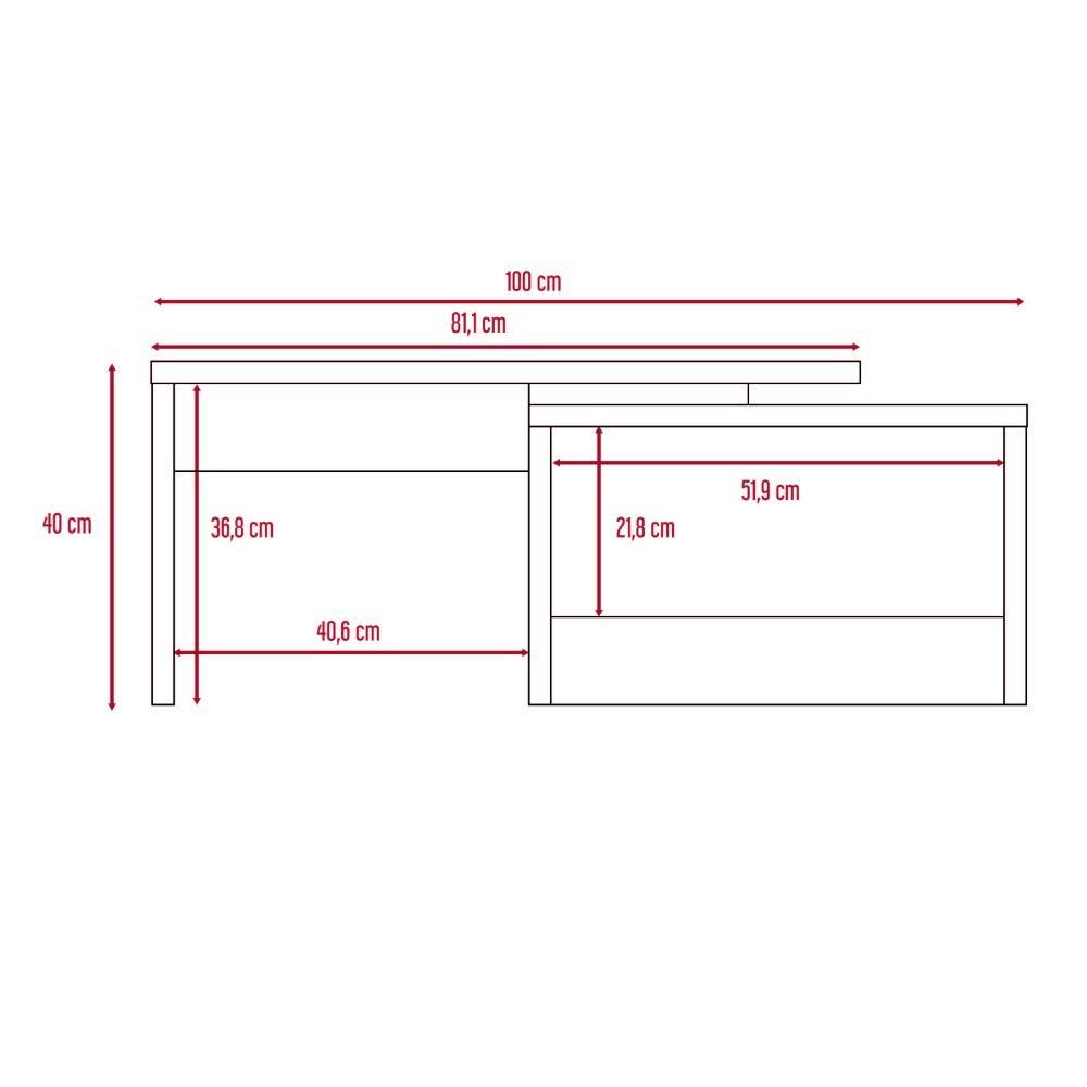 Mesa de Centro Kaia Wengue 100x40cm Rectangular - Mesas | Bylmo