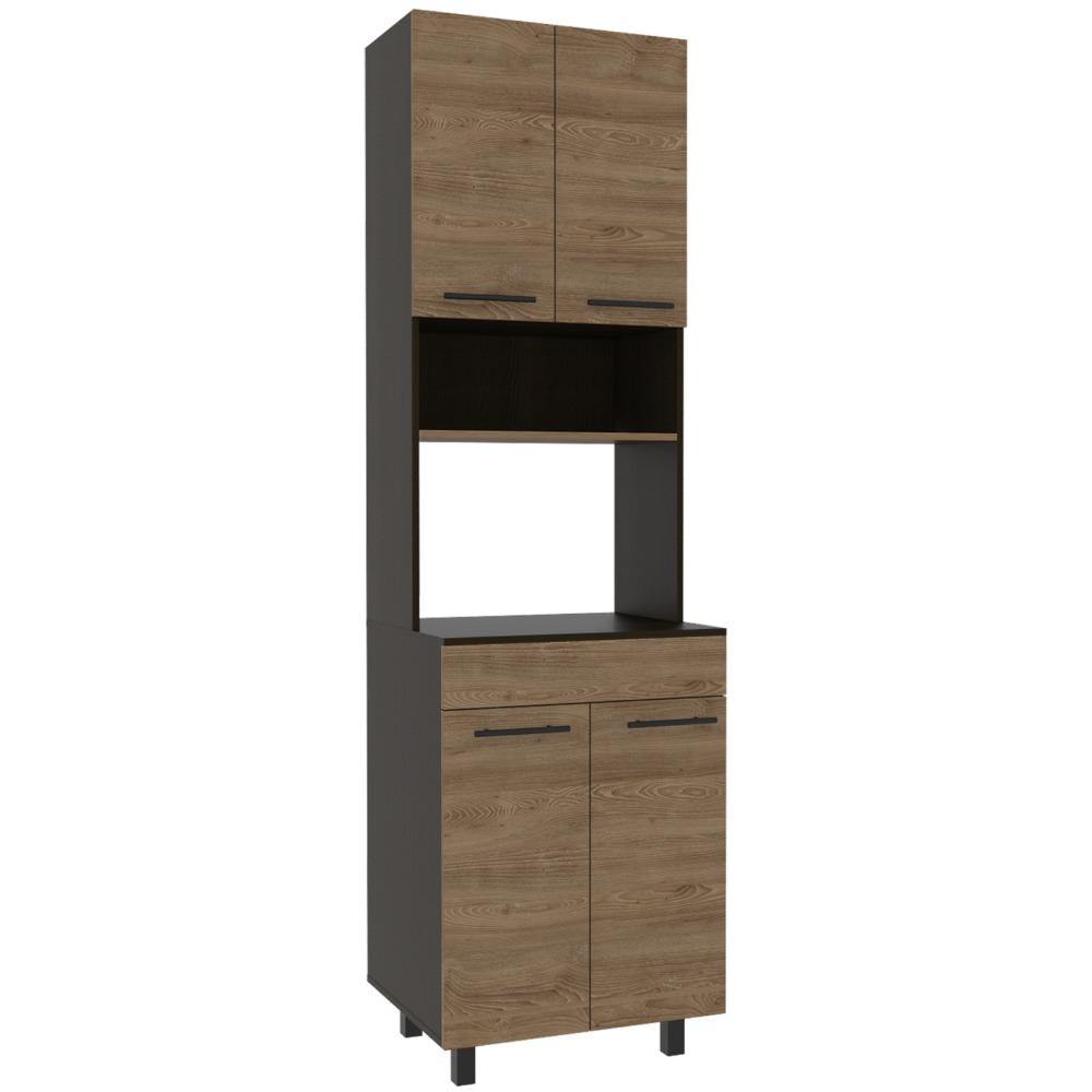 Modulo Microondas Luna Miel y Wengue 60 cm - Cocinas | Bylmo