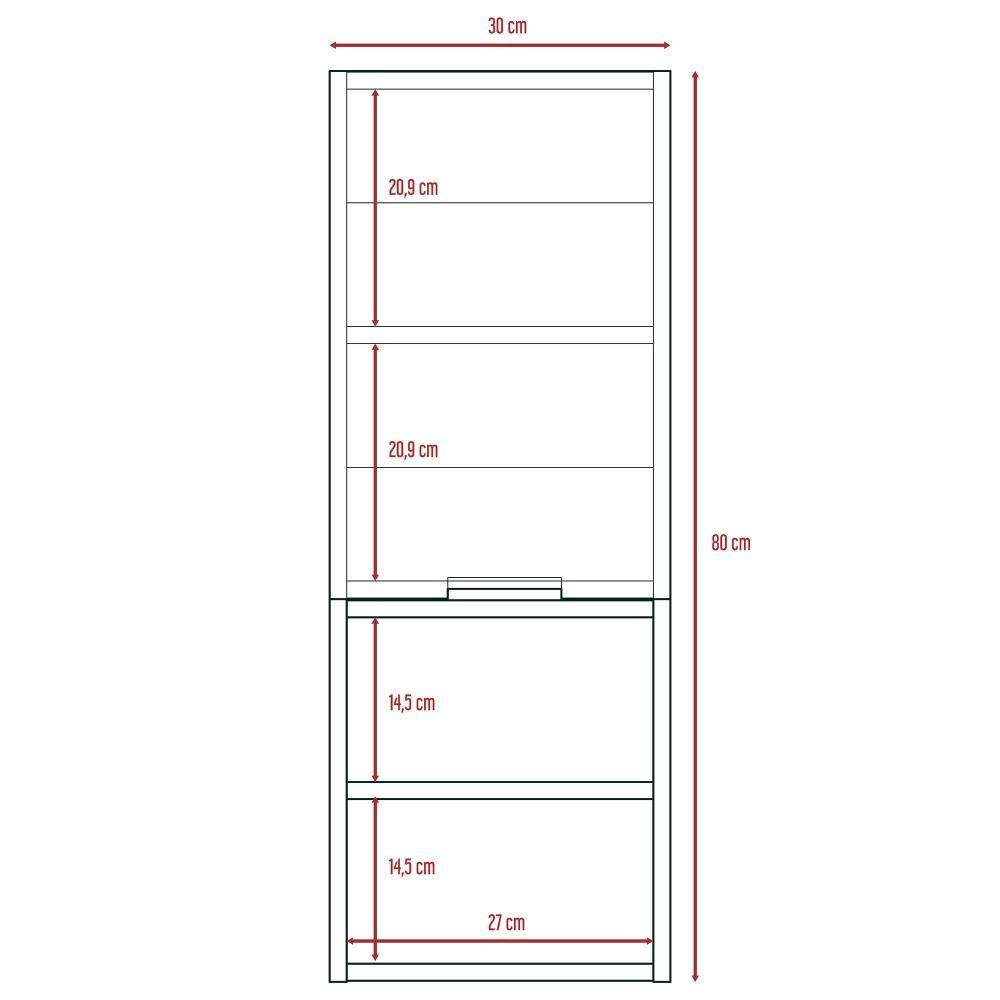 Mueble Auxiliar Jules Ceniza y Plomo 30 cm con Una Puerta y Entrepaños - Gabinetes | Bylmo
