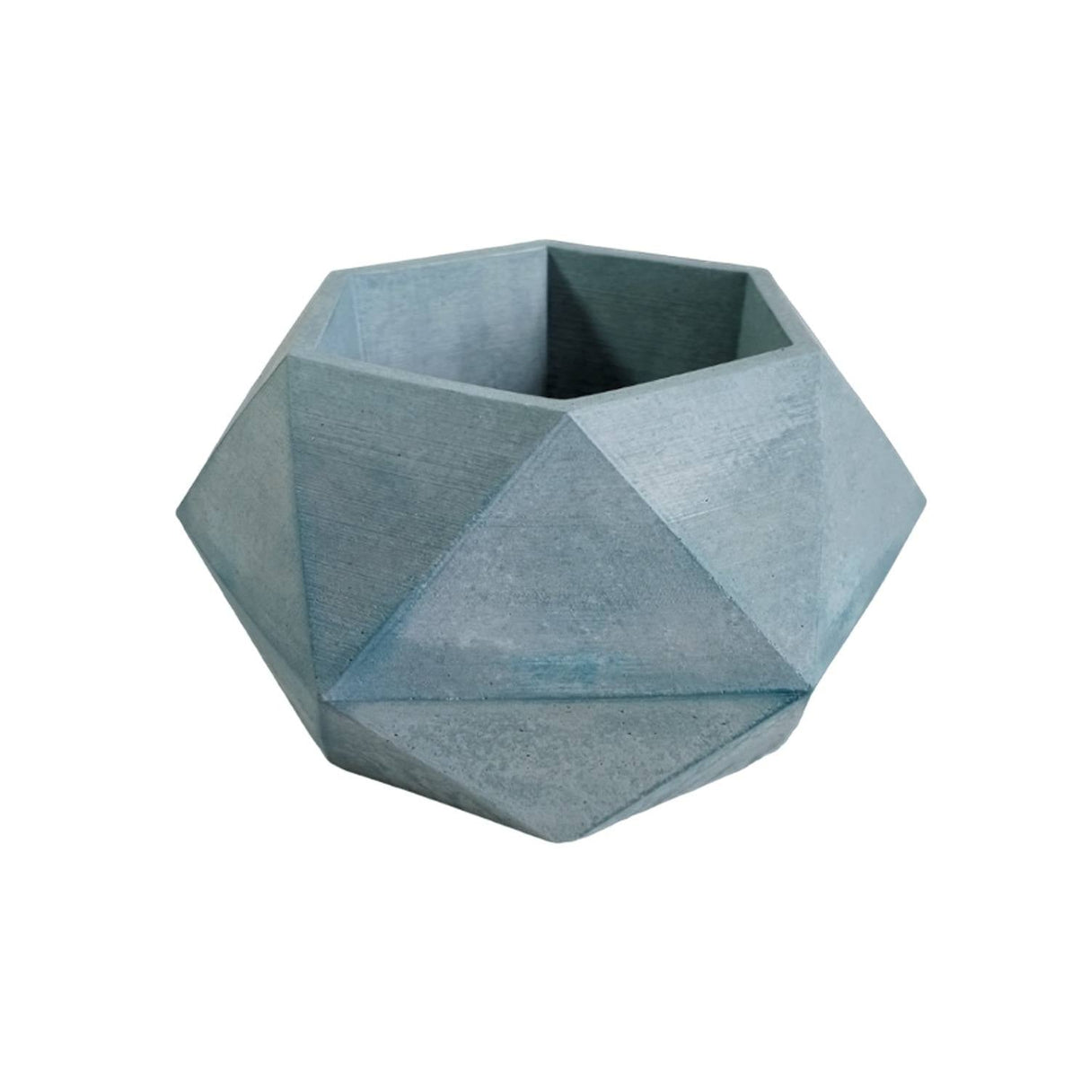 Matera de mesa Adara Azul Petróleo 18x11cm de Cemento Hexagonal de 2.3 Litros - Jardineria | Bylmo