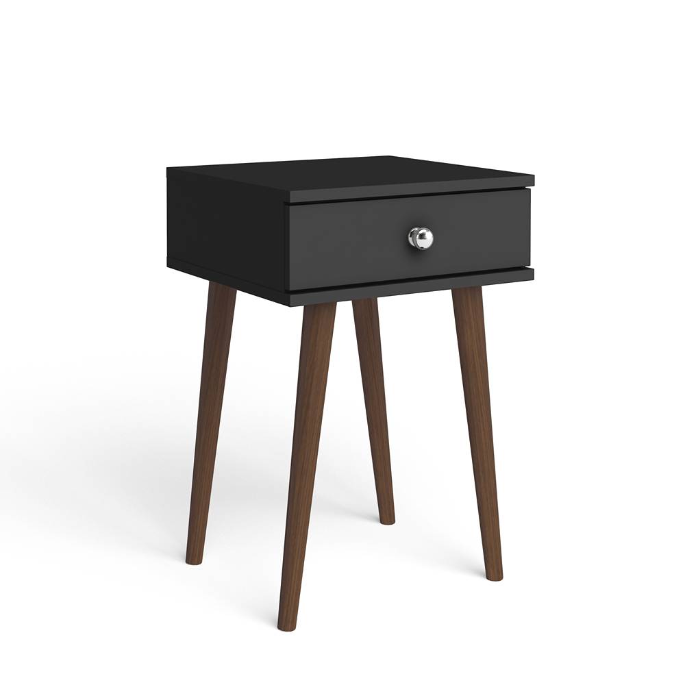 Mesa Negro 40 cm con Un Cajón - Mesas | Bylmo