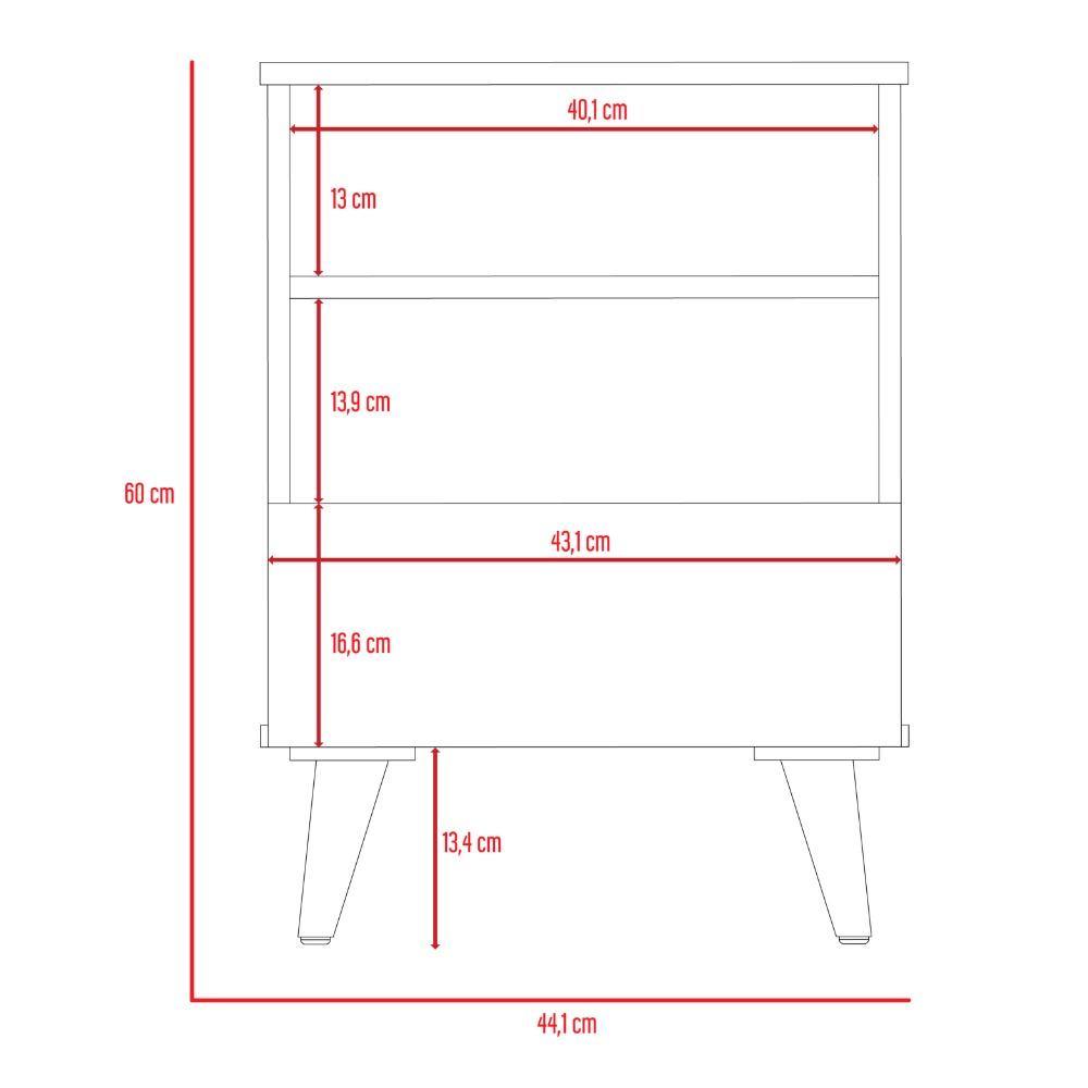Mesa Alina Miel y Blanco 44 cm con Una Puerta - Mesas | Bylmo
