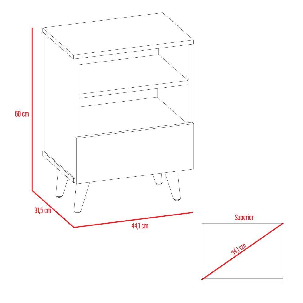 Mesa Alina Miel y Blanco 44 cm con Una Puerta - Mesas | Bylmo