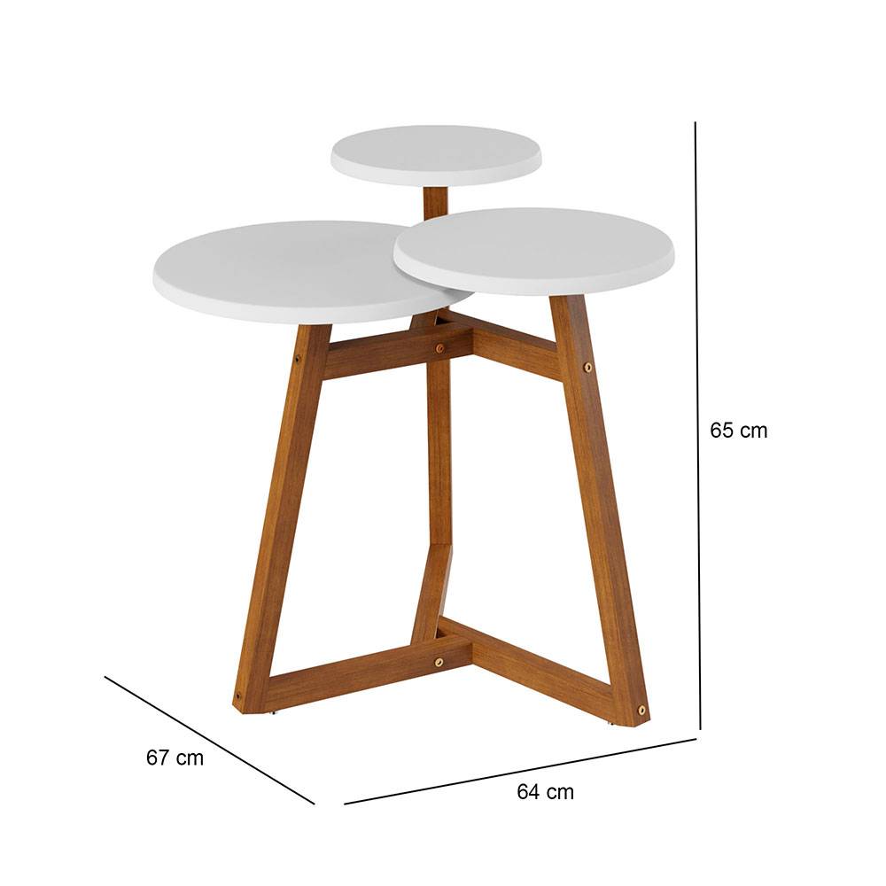 Mesa de Centro Buk Almendra y Blanco 64x65cm Circular - Mesas | Bylmo
