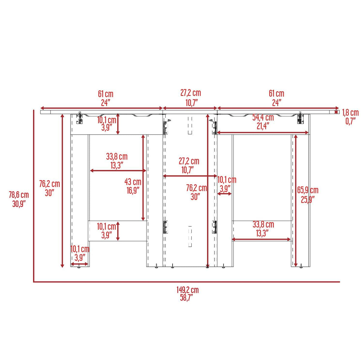 Mesa Auxiliar Gateleg Wengue 60x79cm Rectangular Plegable - Mesas Auxiliares | Bylmo