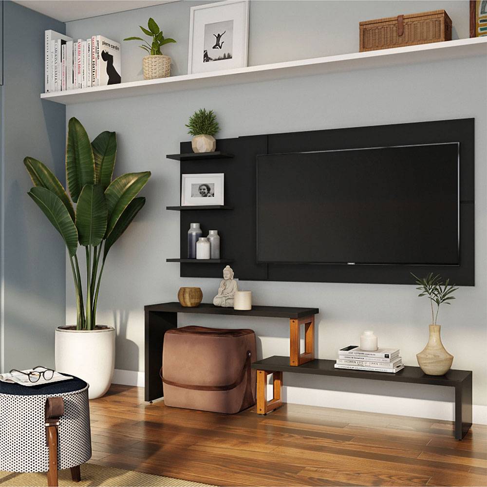 Mesa de Centro Glam Almendra y Negro 140x60cm Rectangular - Mesas | Bylmo