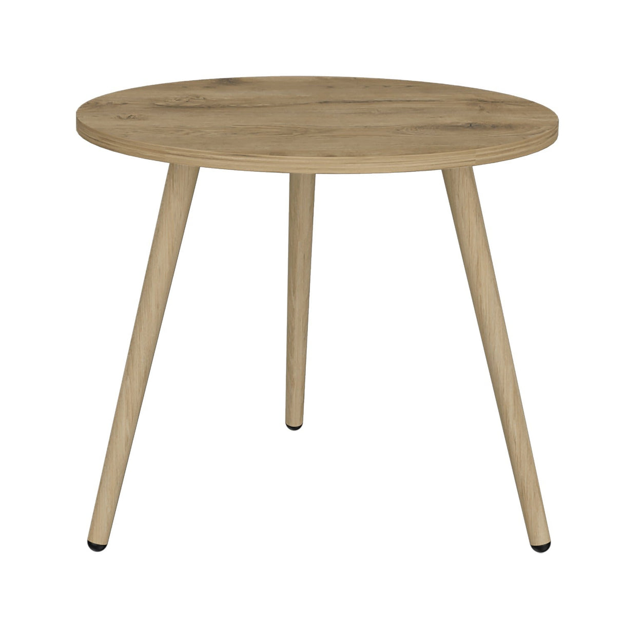 Mesa Auxiliar Narvik Macadamia 48 cm Redonda con Patas de Madera - Mesas Auxiliares | Bylmo