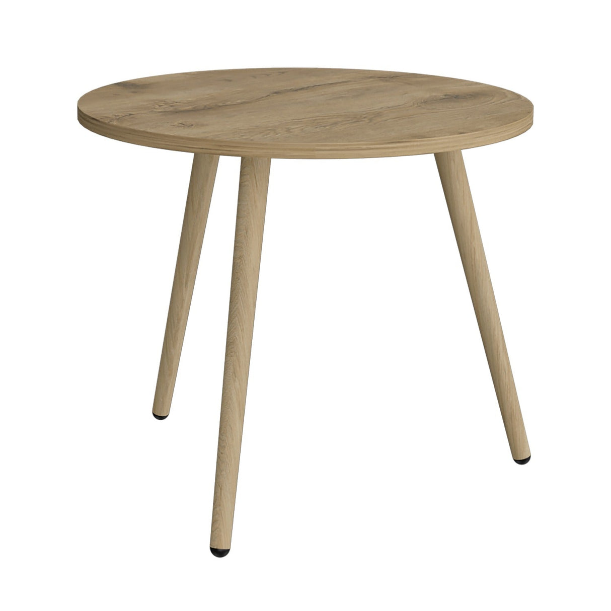 Mesa Auxiliar Narvik Macadamia 48 cm Redonda con Patas de Madera - Mesas Auxiliares | Bylmo