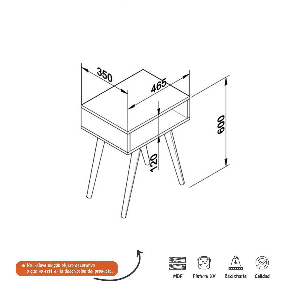 Mesa Azul 46 cm Rectangular - Mesas | Bylmo
